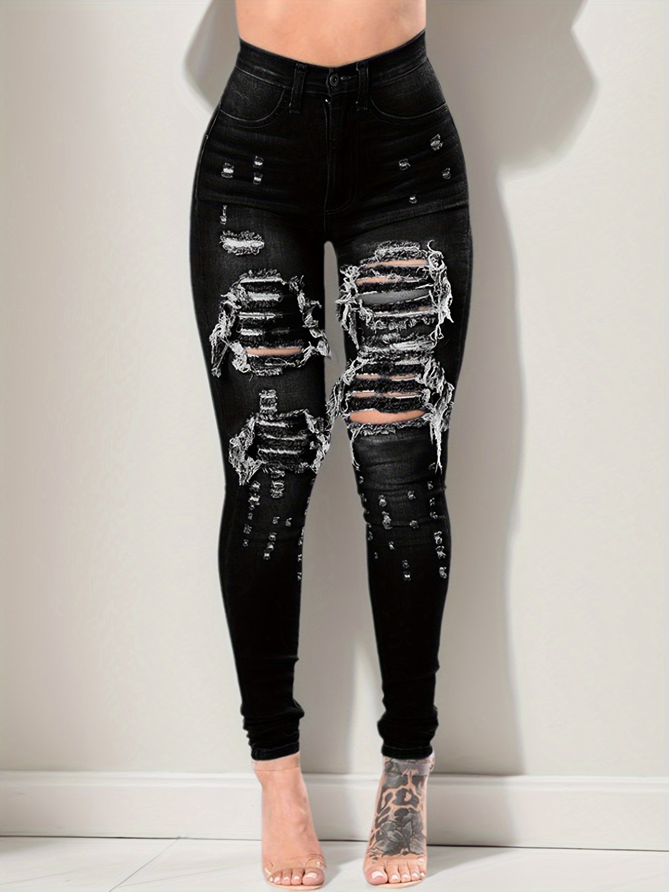 Tight Jeans with a High Waist And High Stretch, Perfect for Casual Wear And Daily Use, Designed for Women