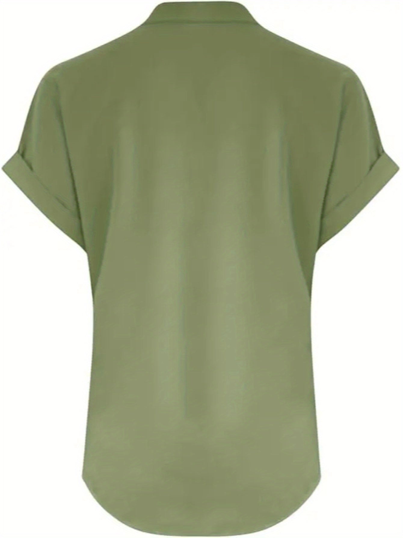 ZOELNIC Women's V-Neck Button-Front Placket T-Shirts - Short Sleeve Casual Summer Tops, Breathable Daily Wear Shirts Suitable for Spring/Summer, Solid Color Casual Wear, Machine Washable (No)