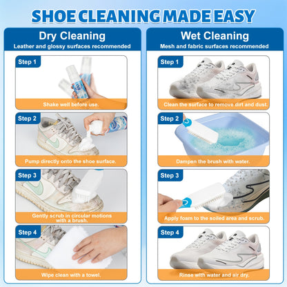 Shoe Cleaner, 6.76fl.oz Sneaker Cleaner Foam for Removing Stains And Dirt, Shoe Cleaning Kit for White Shoes, Leather, Knit, Boots, Canvas, Fabric, Tennis
