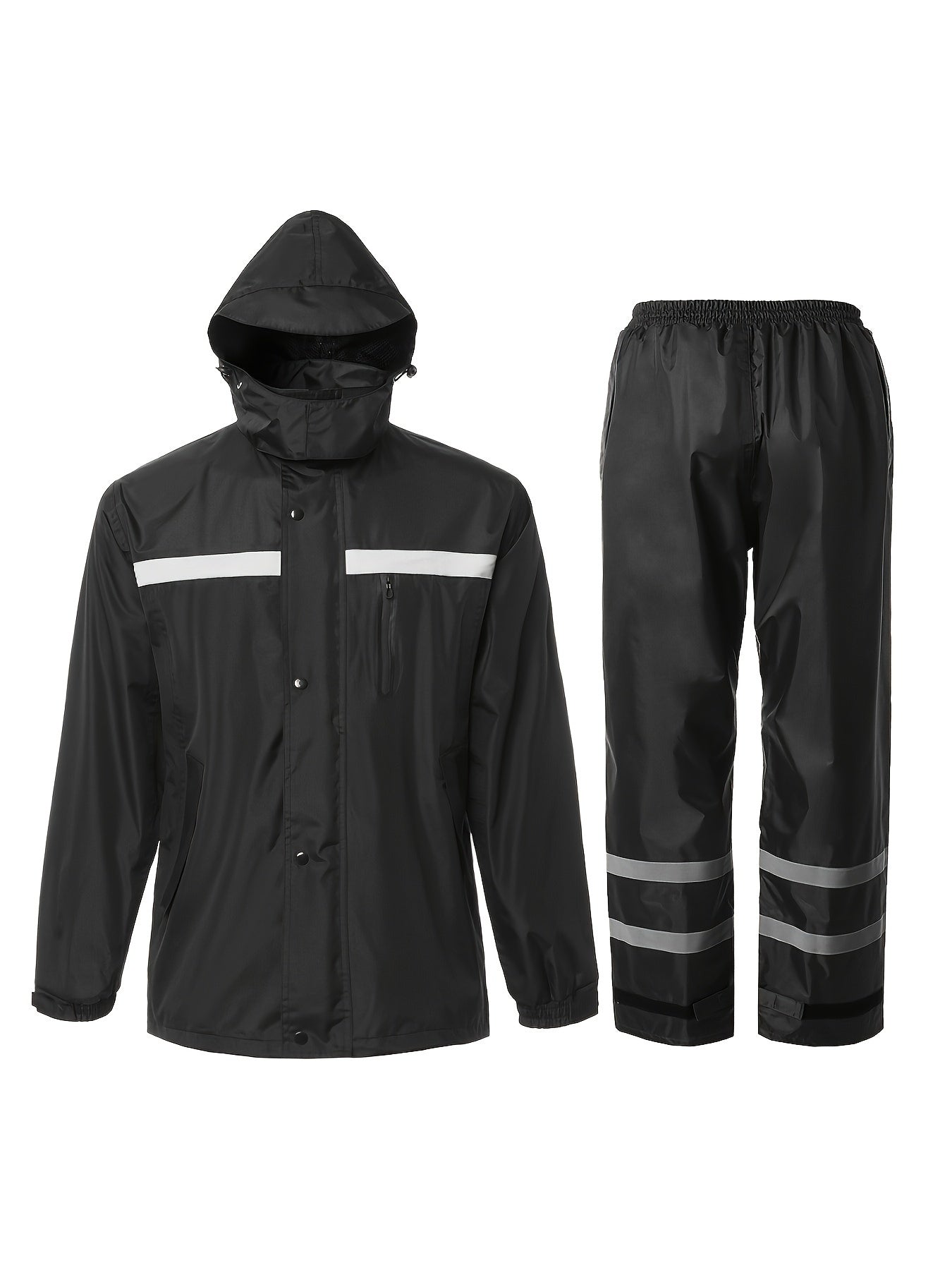 Men's Rain Suit High Visibility Reflective Work Rain Jacket Pants For All Sport Farm Fishing Motorcycle