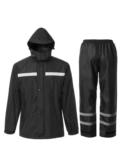 Men's Rain Suit High Visibility Reflective Work Rain Jacket Pants For All Sport Farm Fishing Motorcycle
