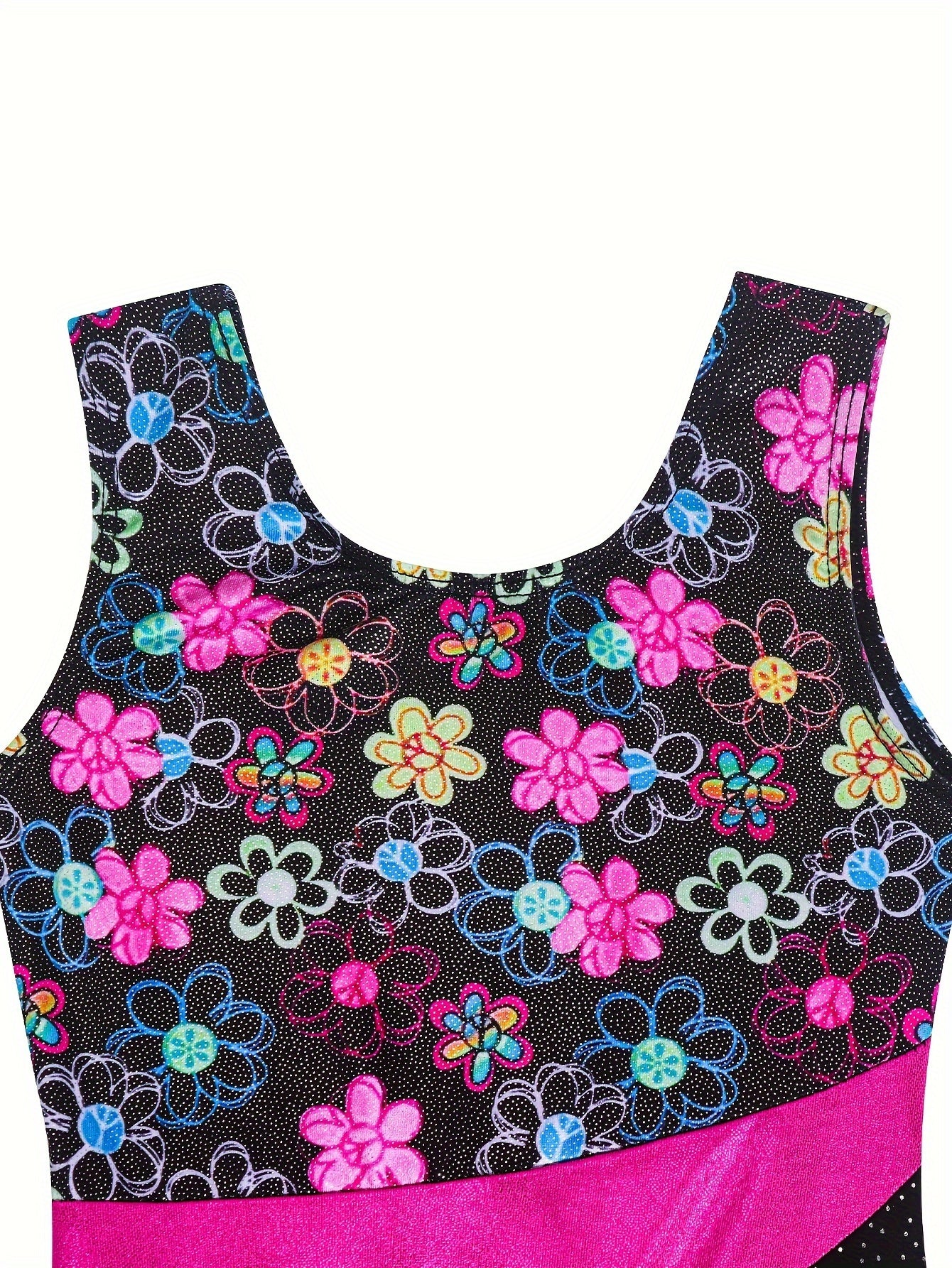 Girls Sleeveless Compression Gymnastics Suit, One-piece Bodysuit for Exercise Training, Perfect for Outdoor
