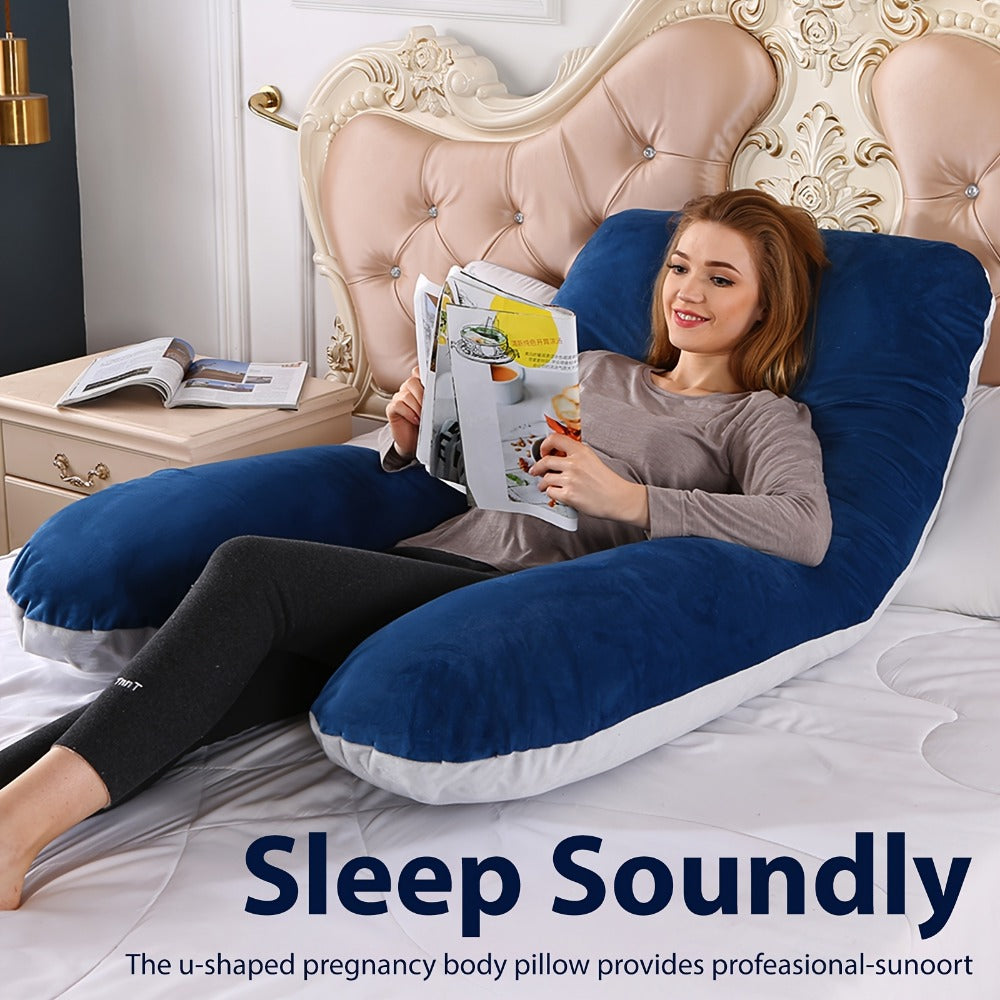 Extra-Large U-Shaped Pregnancy Pillow - Removable Cover and Full-Body Shape