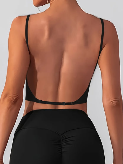 1/2/3pcs Nylon & Elastane Blend Summer Seamless Backless T-Shirt Bra for Women - Sexy, Wireless with Removable Pads, Hand Washable