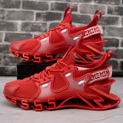 Men's UltraComfort Blade Sneakers - Shock-Absorbing Breathable Athletic with Cushioning & PVC Sole, Low-Top Lace Closure Suitable for Jogging, Hiking, Gym, Outdoor - Lightweight for - Wear