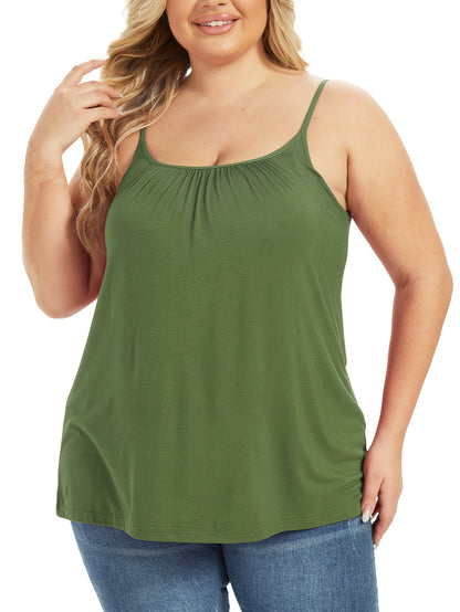 Vislivin Women'S Summer Camisole with Built-In Bra Pads, Seamless Sleeveless Design Featuring Adjustable Thin Straps, Soft And Loose Fit for Comfortable Daily Wear at Home, Available in Plus Size 4XL