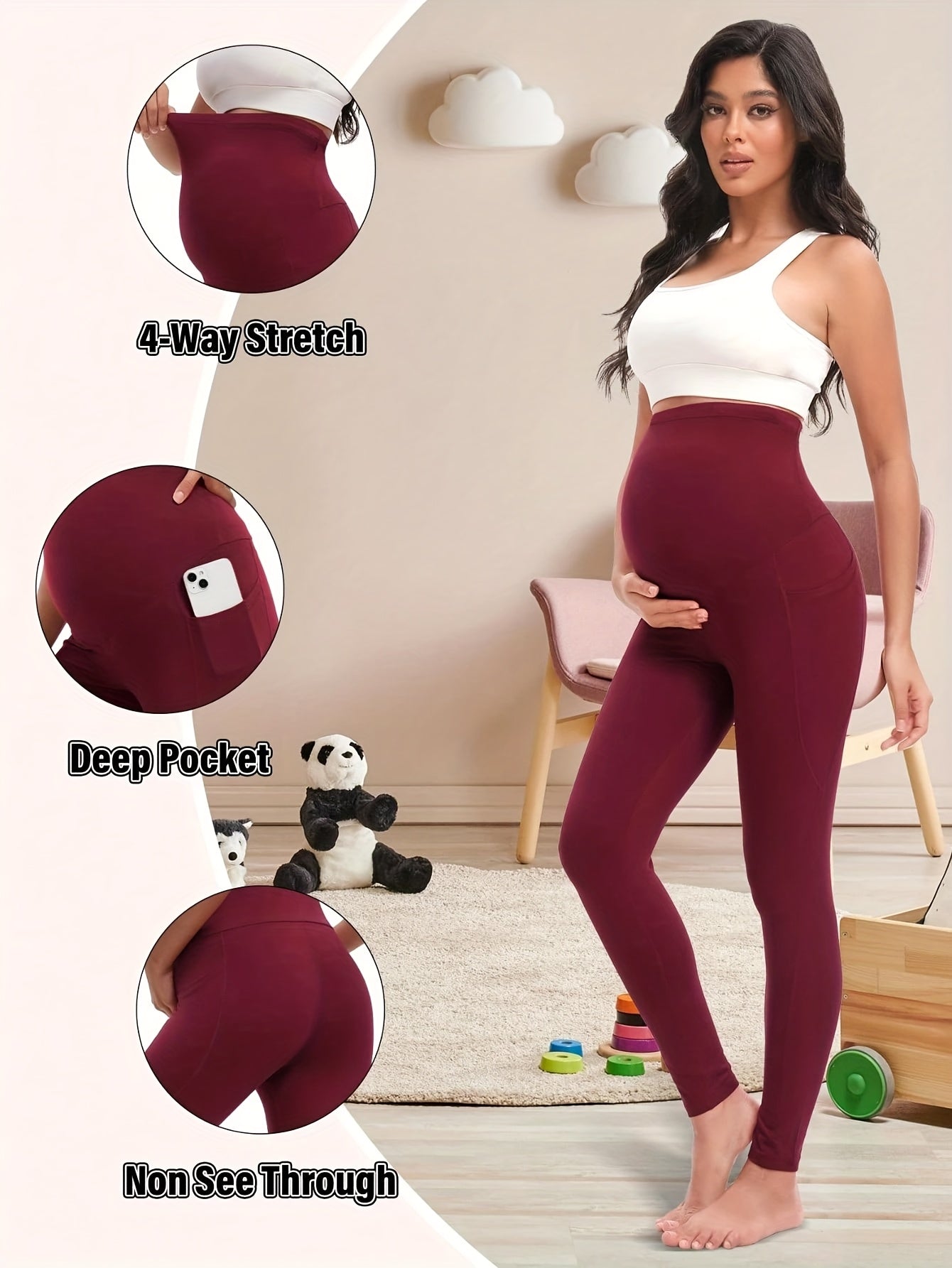Women's Mixed colors Polyester High-Waist Leggings - product view 2