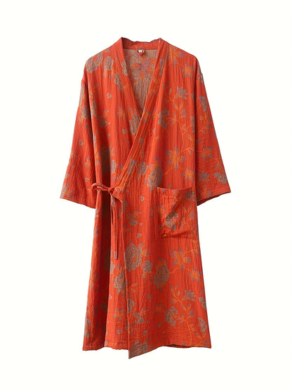 A Fashionable Thin Bathrobe, Plain Weave Gauze Bathrobe, Pure Fabric, Wearable Bath Towel, Quick Drying And Absorbent, Swimming, Bathing, Beach Vacation, Adult Plus Size Gauze Nightgown, Can Be Worn Externally.