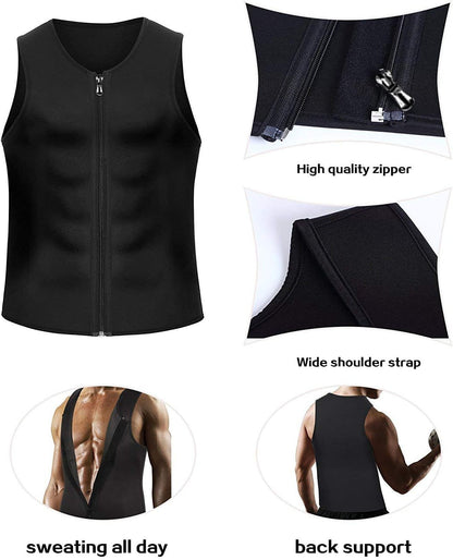 Men Body Shaper Waist Trainer Sauna Suit Sweat Vest Slimming Underwear Weight Loss Shirt Fat Burner Workout Tank Tops Shapewear
