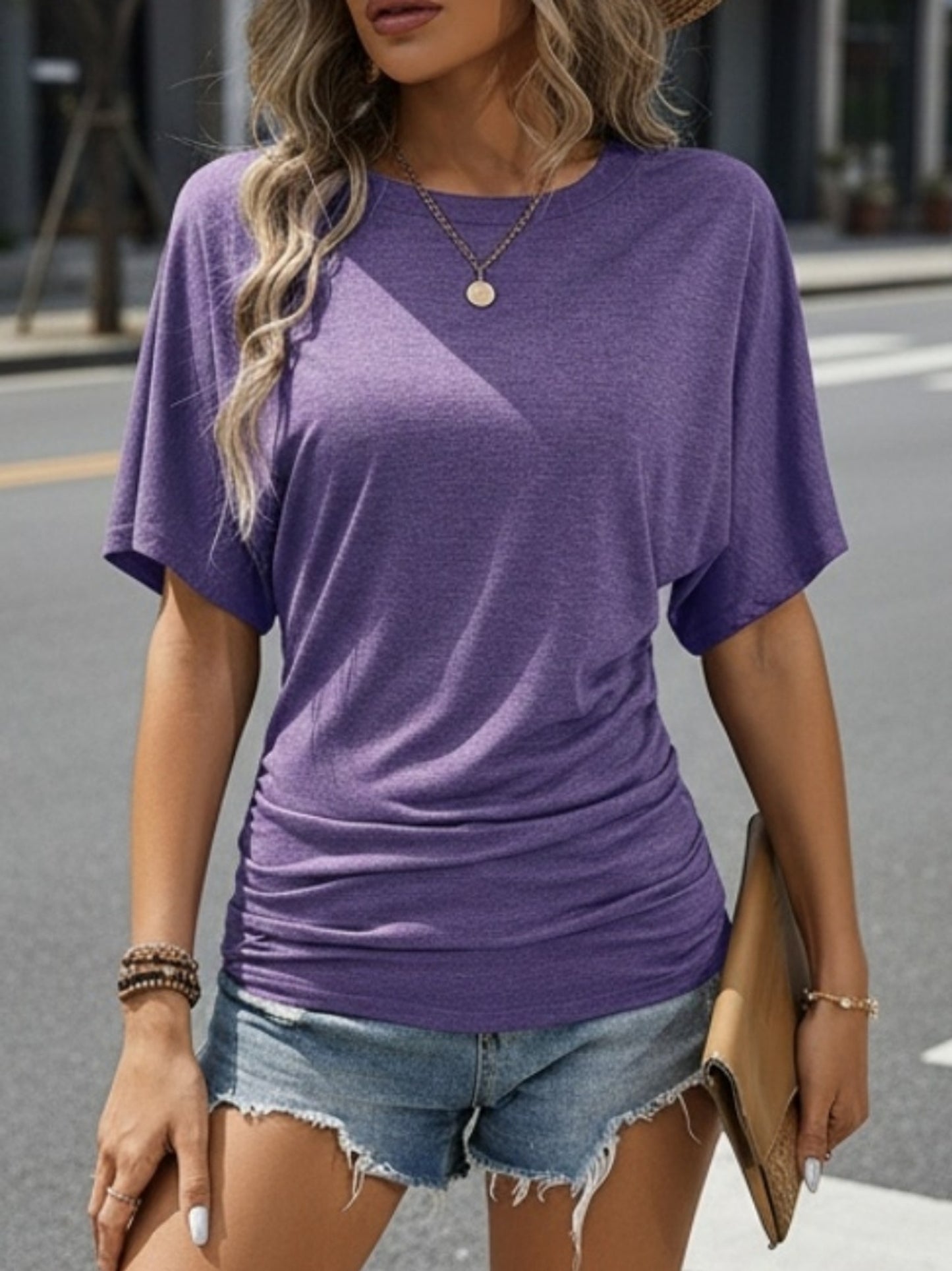 SINHOON 2pcs Women's Summer Casual Tees - Stylish Short Sleeve Tops for Casual Attire