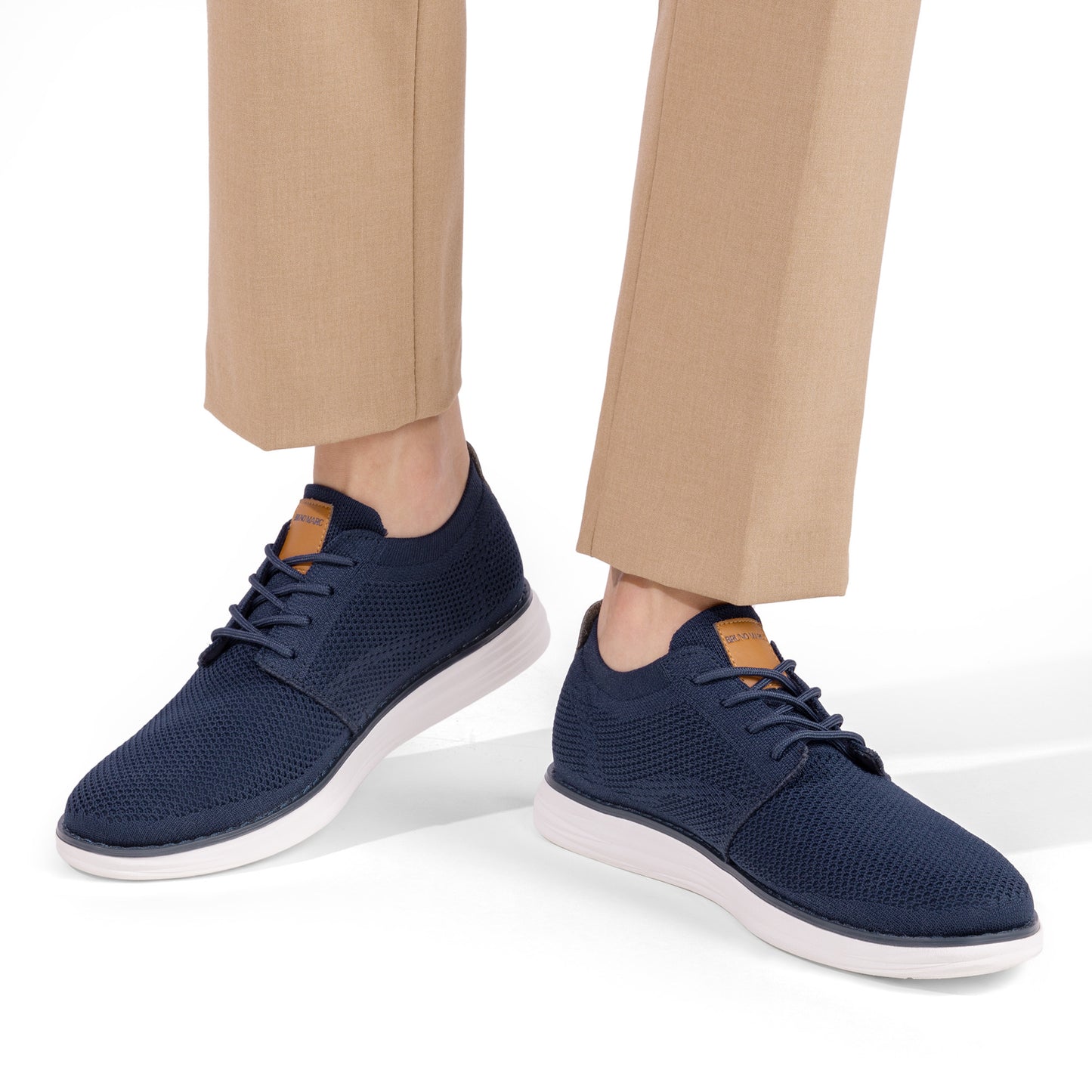 Bruno Marc Men's KnitFlex Breeze Mesh Sneakers Oxfords Lace-Up Lightweight Casual Walking Shoes