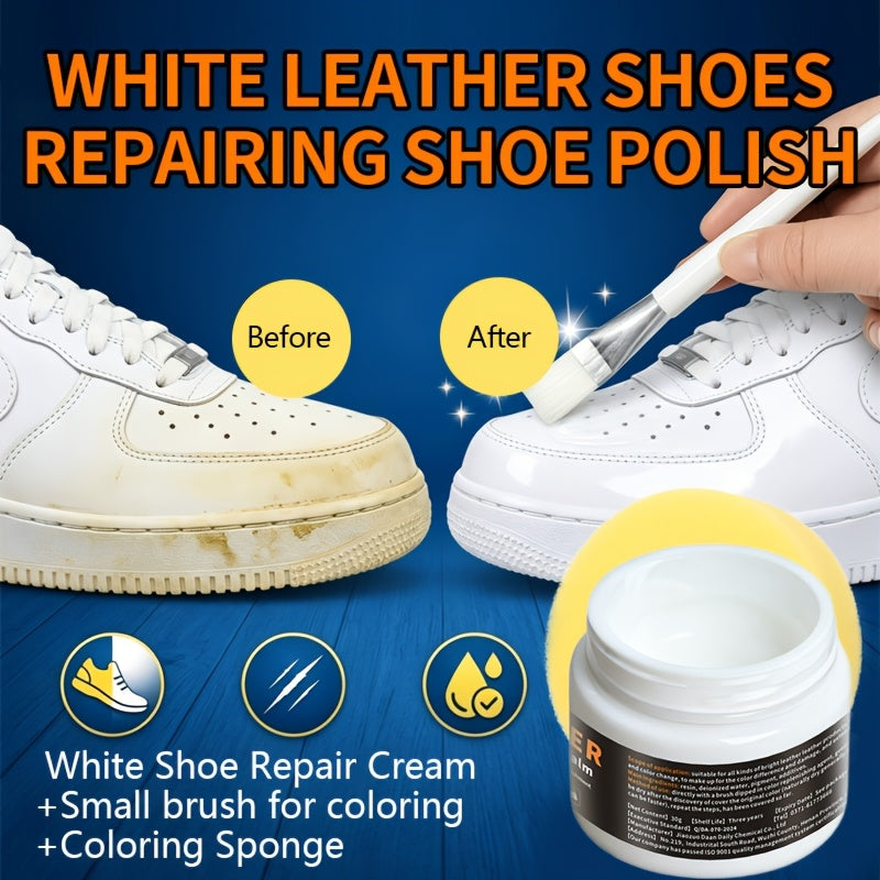 Glossy White Set Leather Shoes - product view 4