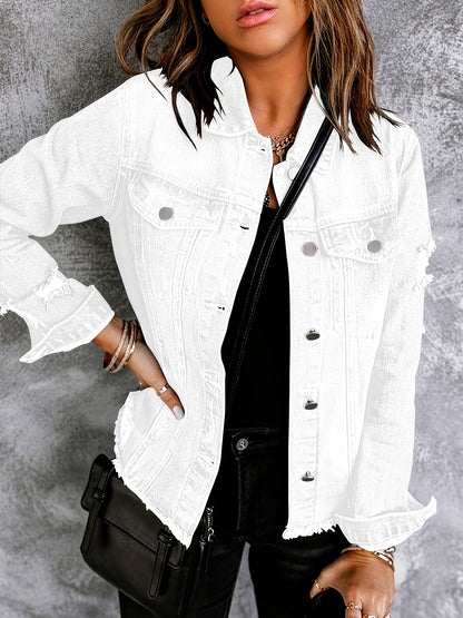 Women's Medium Blue Denim Oversized Denim Jacket - product view 33