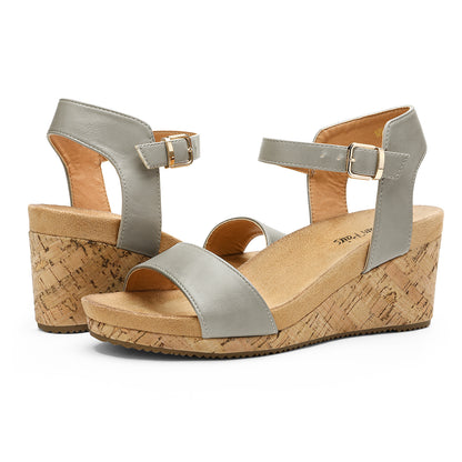 Women's Open Toe Buckle Ankle Strap Platform Wedge Sandals Durable Versatile Style for party, dance, shopping, walk, office, beach stylish look, Classic and versatile style Women Shoes, Womens Sandals