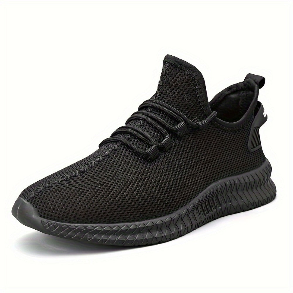 Men's Lightweight Low-Top Sports Shoes - Breathable Fabric and Rubber Sole