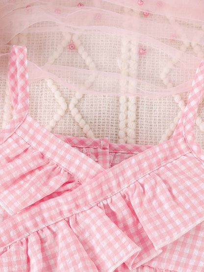 2pcs Toddler Girl Cute Outfits, Suspender Vest and Bow Decor Denim Shorts Set, Comfortable and Fashionable Girl Summer Clothes, Perfect for Outdoor