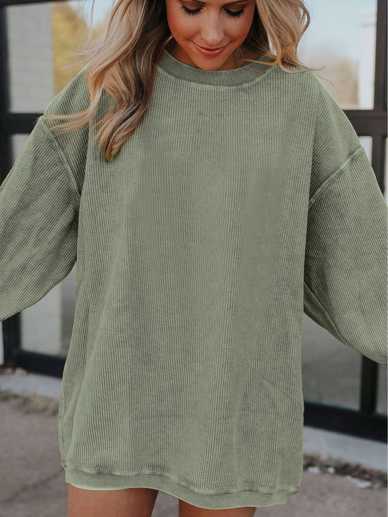 Women's Pink Lace Long-Sleeve Sweatshirt - product view 26