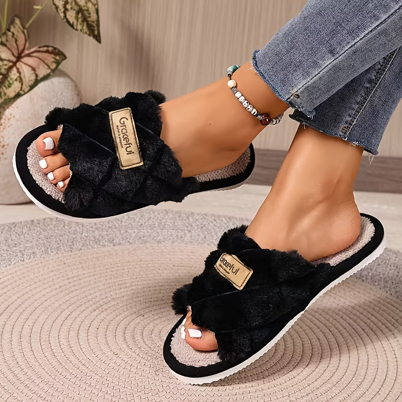 Women's Cozy Fleece-Lined Winter Indoor Slippers - Non-Slip EVA Sole & Soft PP Upper Suitable for, & Floors - Warm Cushioned Footbed, Machine Washable (Spring/Autumn), Women Shoes