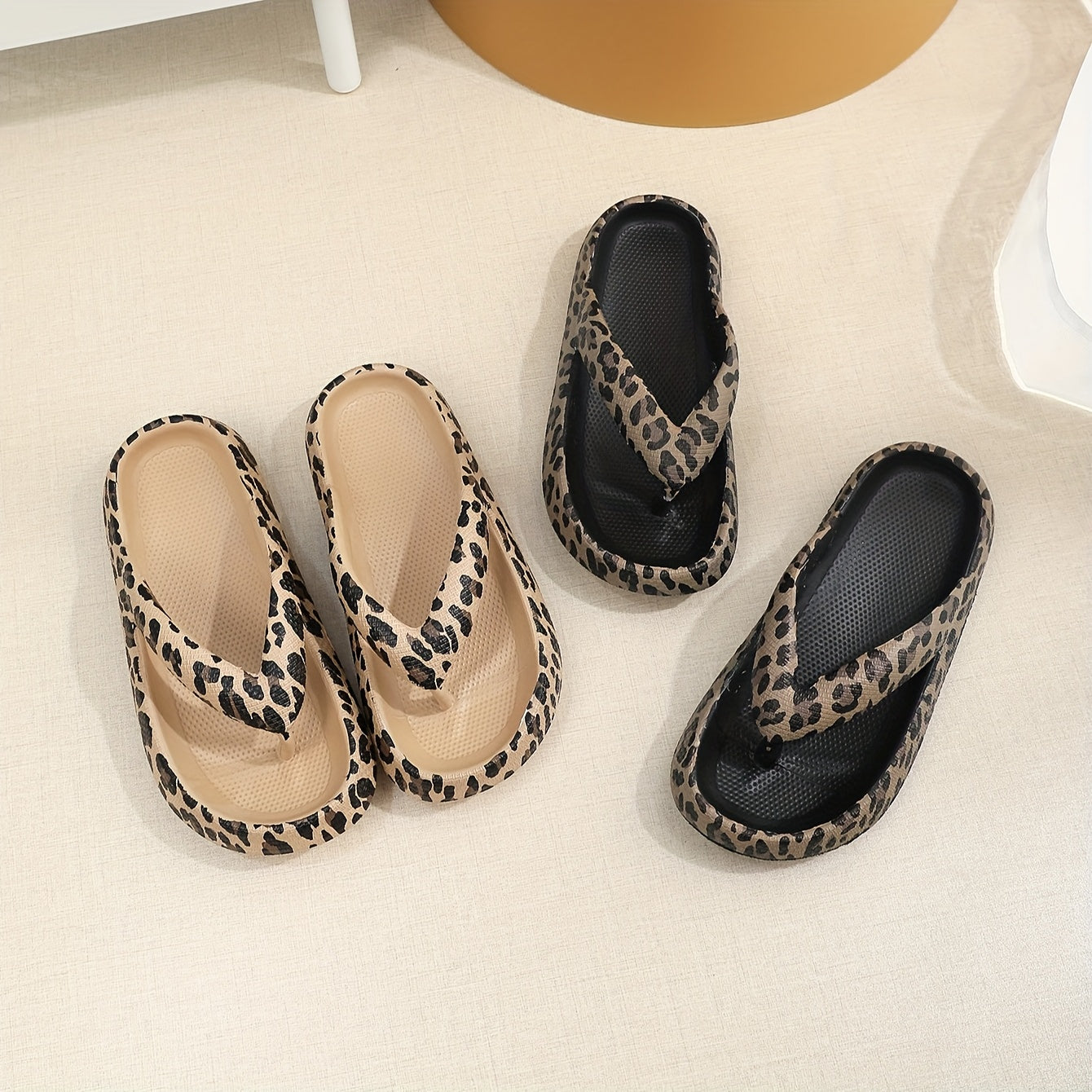 Casual And Comfy Flip-Flops for Men And Women with a Stylish Leopard Retro Design., Women Shoes