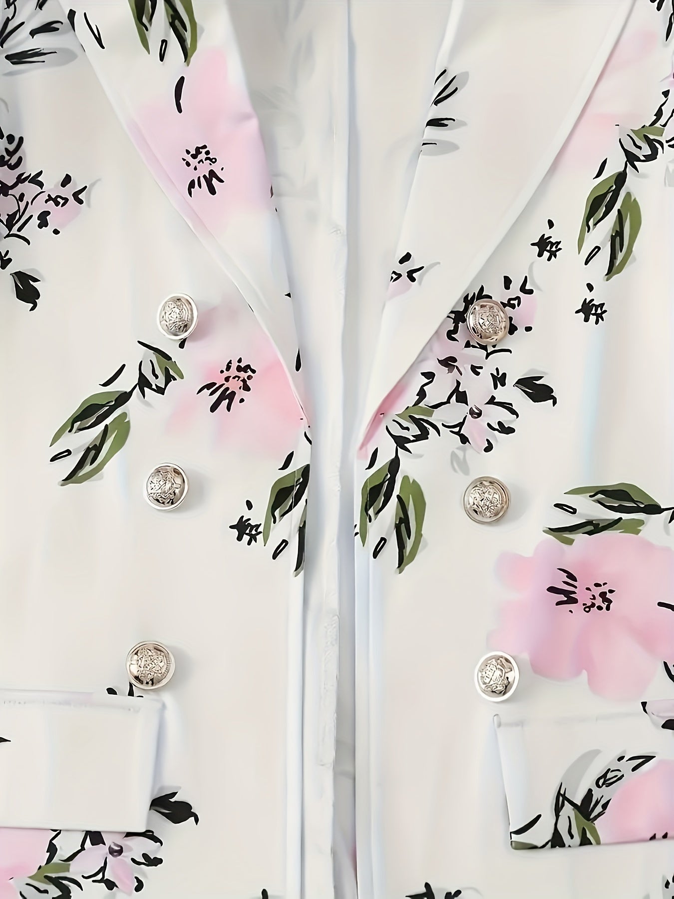 Floral Print Two-piece Suit Set, Elegant Double Breasted Blazer & Bodycon Skirt Outfits - Women's Clothing - For Women - Suitable for Parties, Weddings & Formal Occasions - Perfect Gift for Her