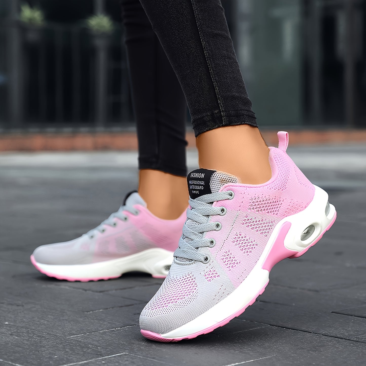 Sneakers, New Women's Road Running Shoes Knitted Mesh Color Blocked Breathable Comfortable Casual Shoes Lightweight Soft Bottom Air Cushion Cushioned Running Shoes Four Seasons Fashion Versatile Outdoor Leisure Sports Walking Women's Shoes
