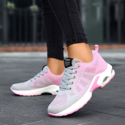 Sneakers, New Women's Road Running Shoes Knitted Mesh Color Blocked Breathable Comfortable Casual Shoes Lightweight Soft Bottom Air Cushion Cushioned Running Shoes Four Seasons Fashion Versatile Outdoor Leisure Sports Walking Women's Shoes