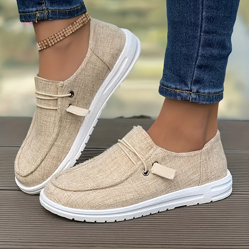 [Lightweight Casual Sneakers] Women's Casual Sneakers, Fashionable Walking Shoes, Lightweight New Women's Shoes Lightweight Non-slip Casual Sneakers - Breathable Fabric Upper, Round Toe Design, White Lace Closure And Cushioned TPU Sole For All-day Comfort