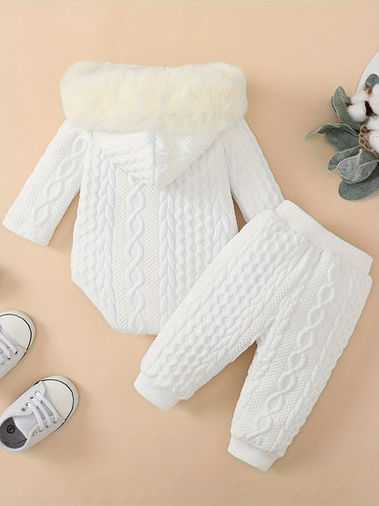 MinKidFashion Baby Clothing Sets Girls Hooded Long Sleeve Romper and Pants Outfit, Perfect for Outdoor