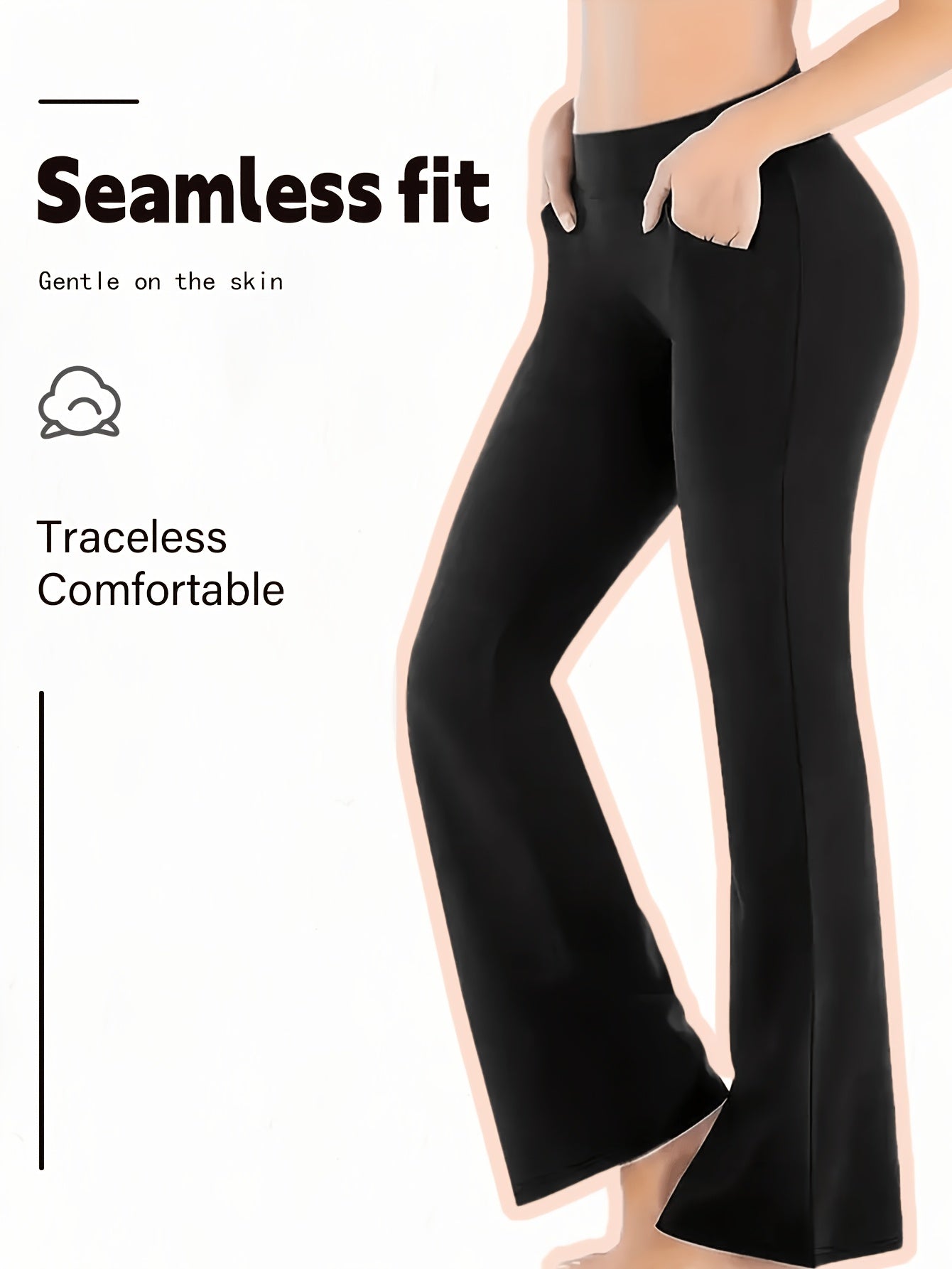 Four-piece Set Of Women'S Fashionable Spring Front-slit Bell-bottom Pants, High-waisted Casual Home Pants For Summer, Flattering The Figure, Women'S Christmas Outfit