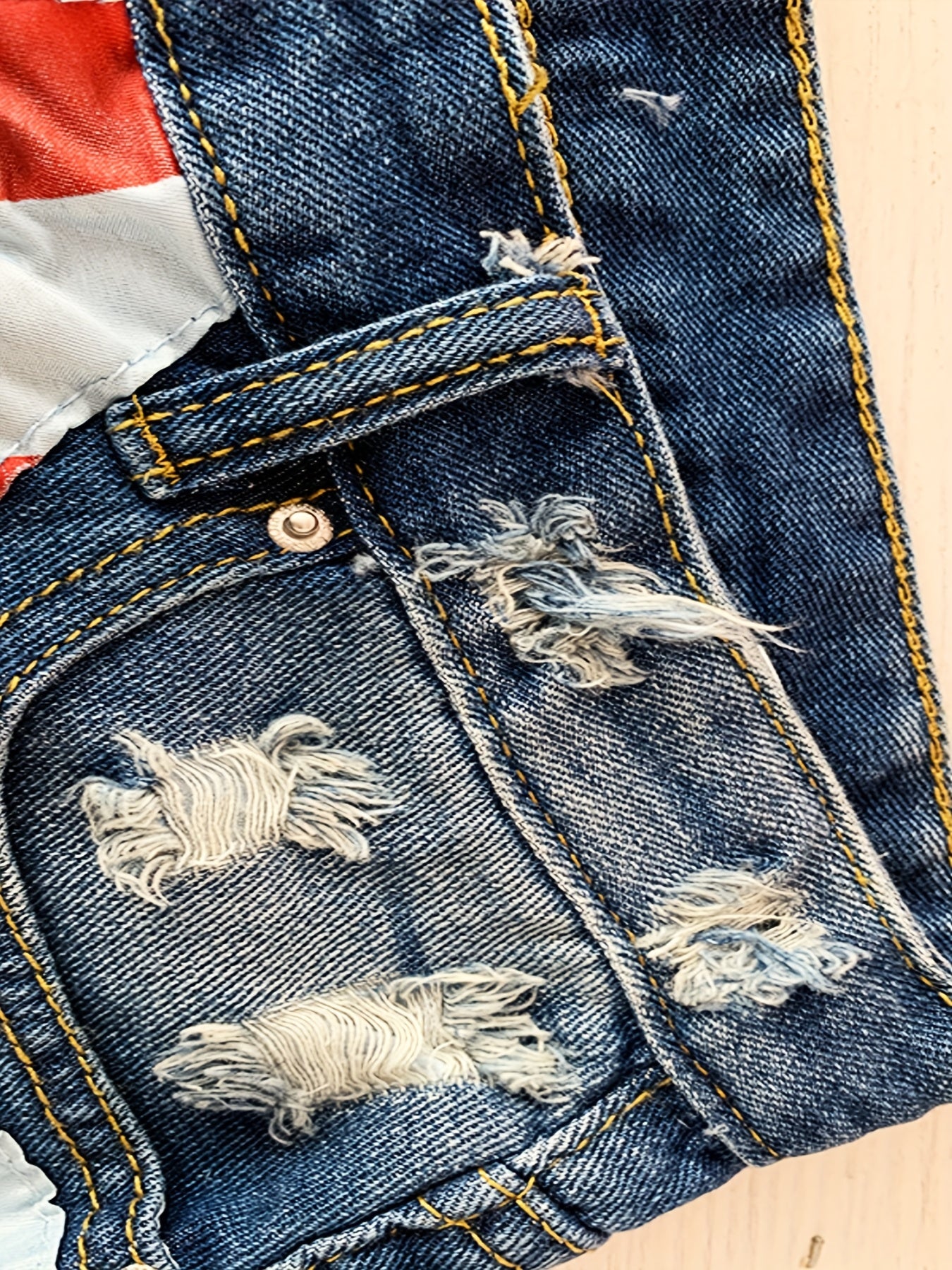 Women's High-waisted Ripped Denim Shorts with Fringed Star Prints, Suitable for Casual, Sports And Daily Wear, Summer Women's Clothing