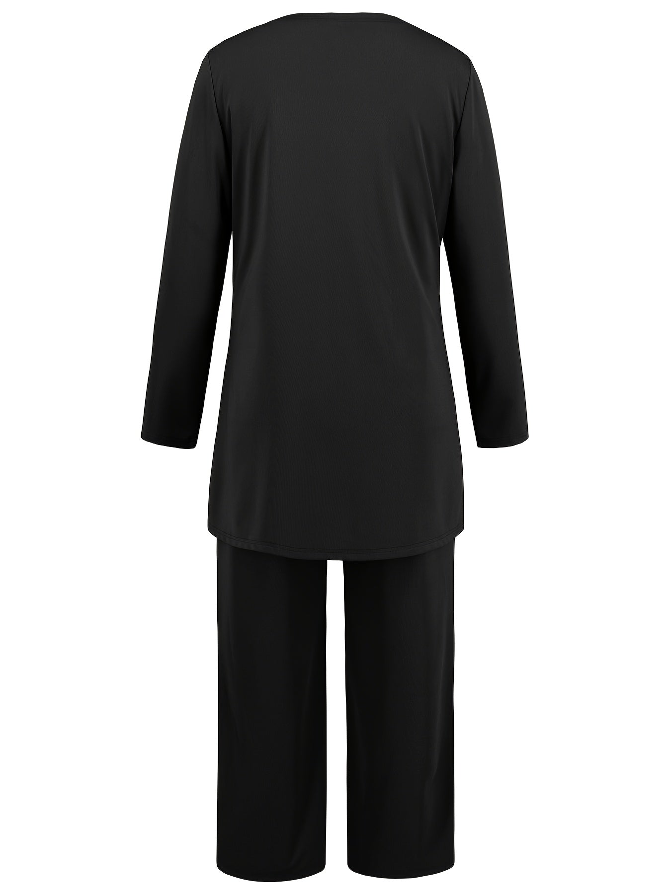 ZAFUL Women's Casual Business Long Sleeve Cardigan, V-Neck Vest Top, Straight Leg Trousers, Fashion Commuter Three-Piece Suit
