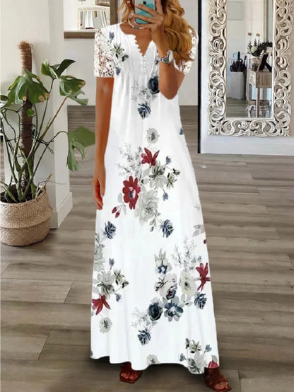 Red Rose Lace V-Neck High-Waist Dress - product view 9