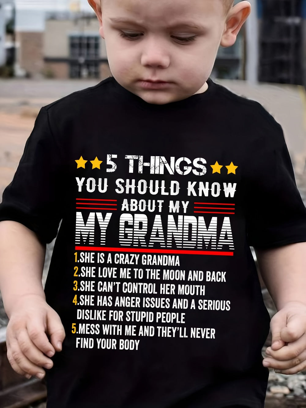 Boys' Grandma Five Things T-Shirt - Family Quote