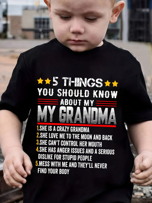 Boys' Grandma Five Things T-Shirt - Family Quote