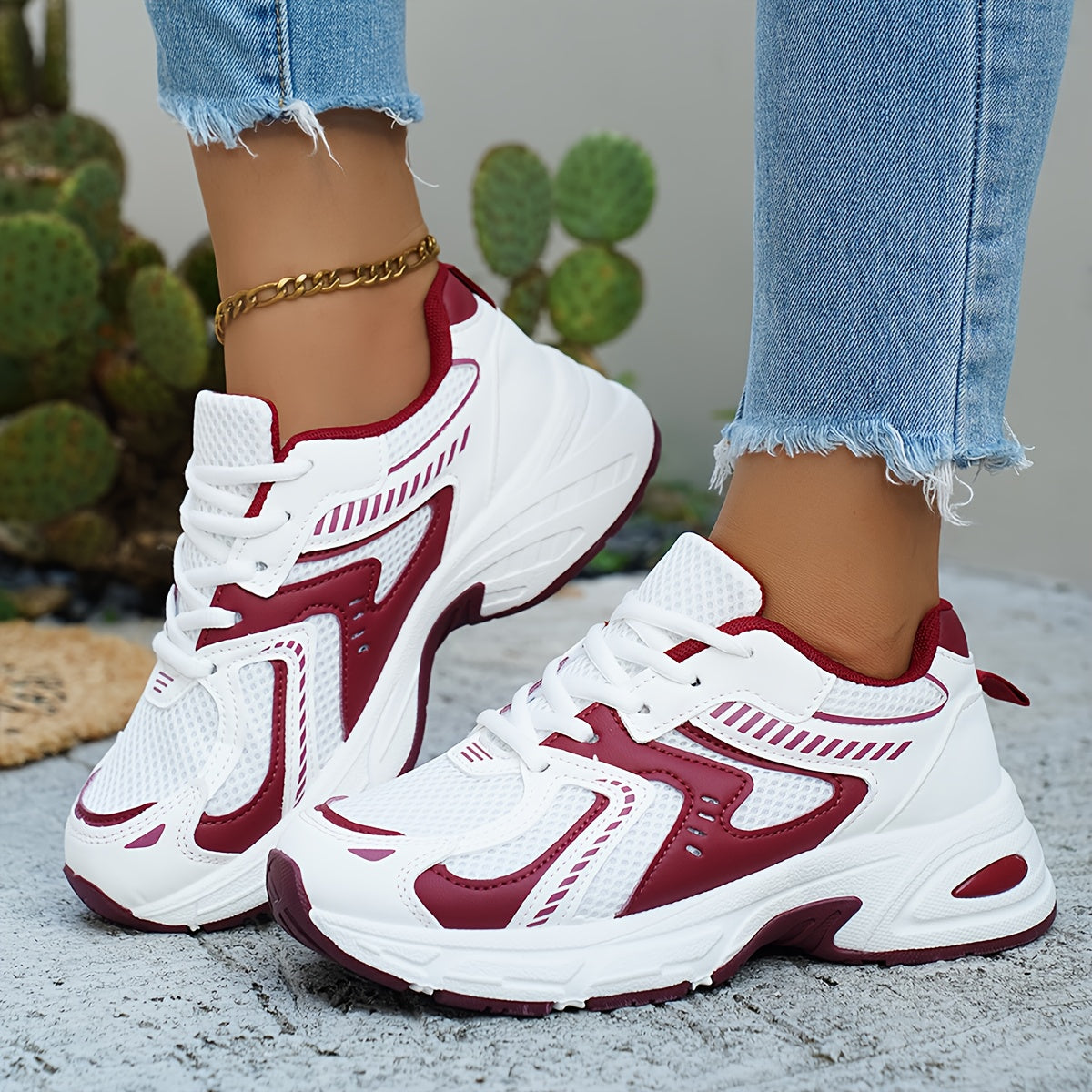 Athletic Shoes for Women Featuring Color-Blocking Design, Breathable Mesh for Running And Walking, And Casual Styles That Add Height., Women Shoes, Sneakers