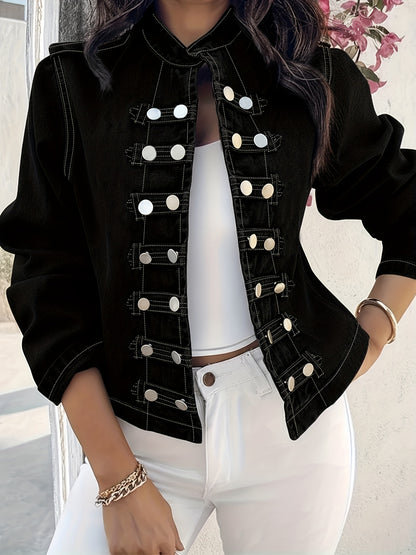 Women'S Plus Size Denim Jacket - Long Sleeve Button Denim Jacket Coat Four Seasons Suitable for Any Place
