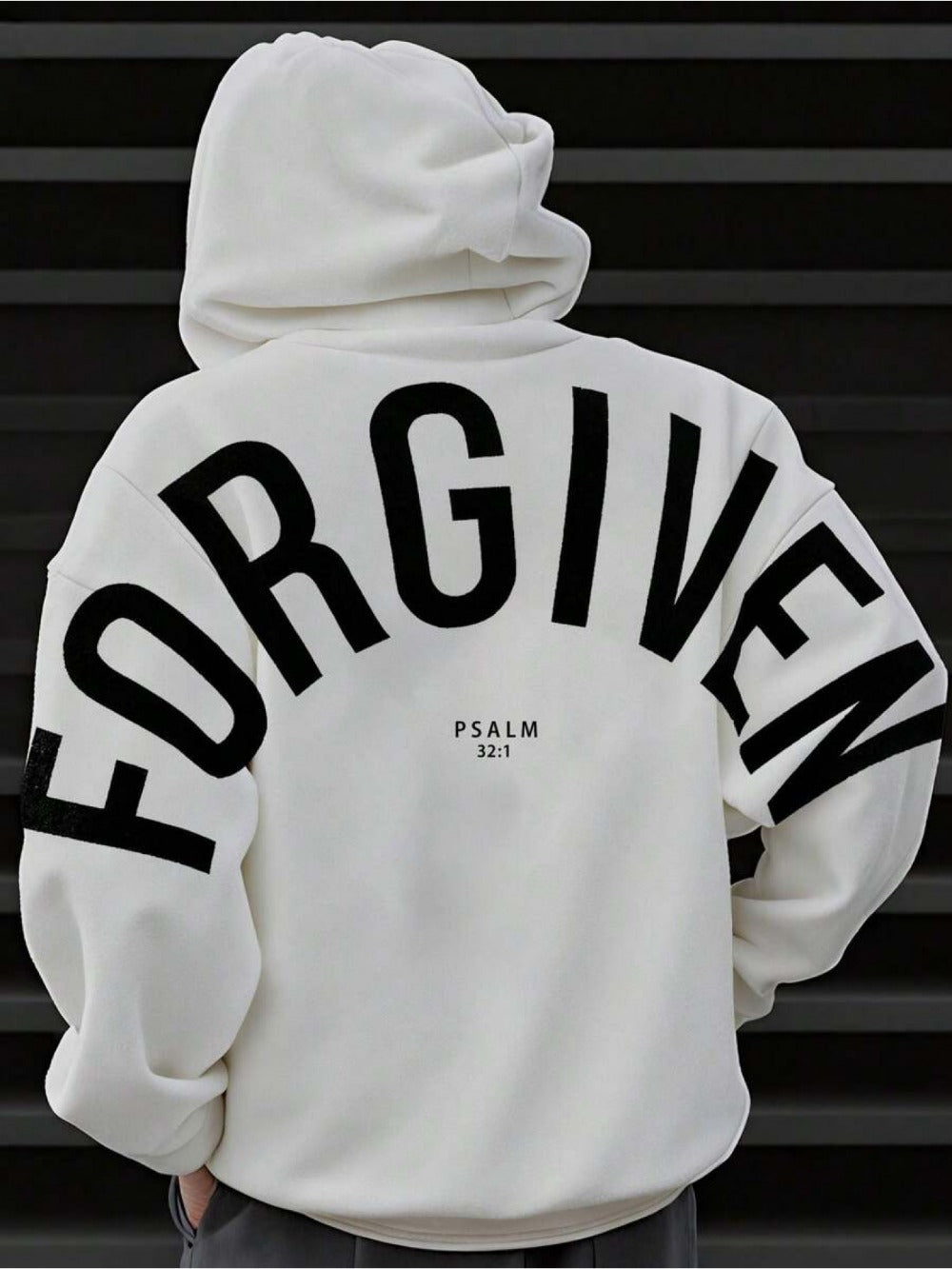 Men's Psalm 32:1 Hoodie - Forgiven Faith Graphic