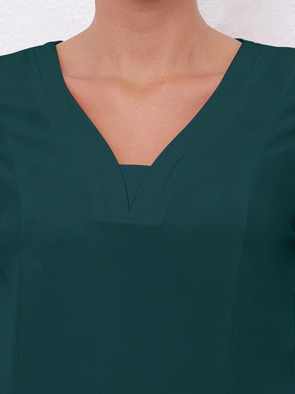 Women'S V-Neck Frosted Breathable Uniform Pocket Handwash Workwear Brush Handwear Top