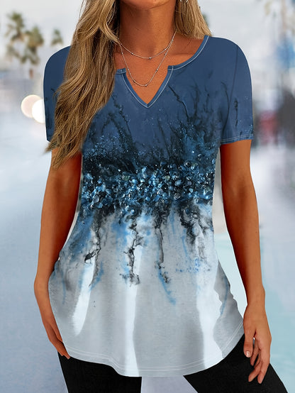 Spring And Summer Butterfly Print Retro Short Sleeve T-shirt[Directional]