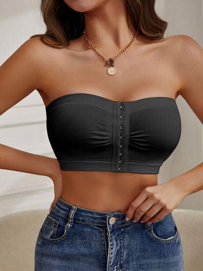1pc EssElegance Strapless Seamless Push-up Bandeau Tube Bra - Wire-Free Non-Slip Design, High-Stretch & Breathable for Backless Dresses, Daily Comfort