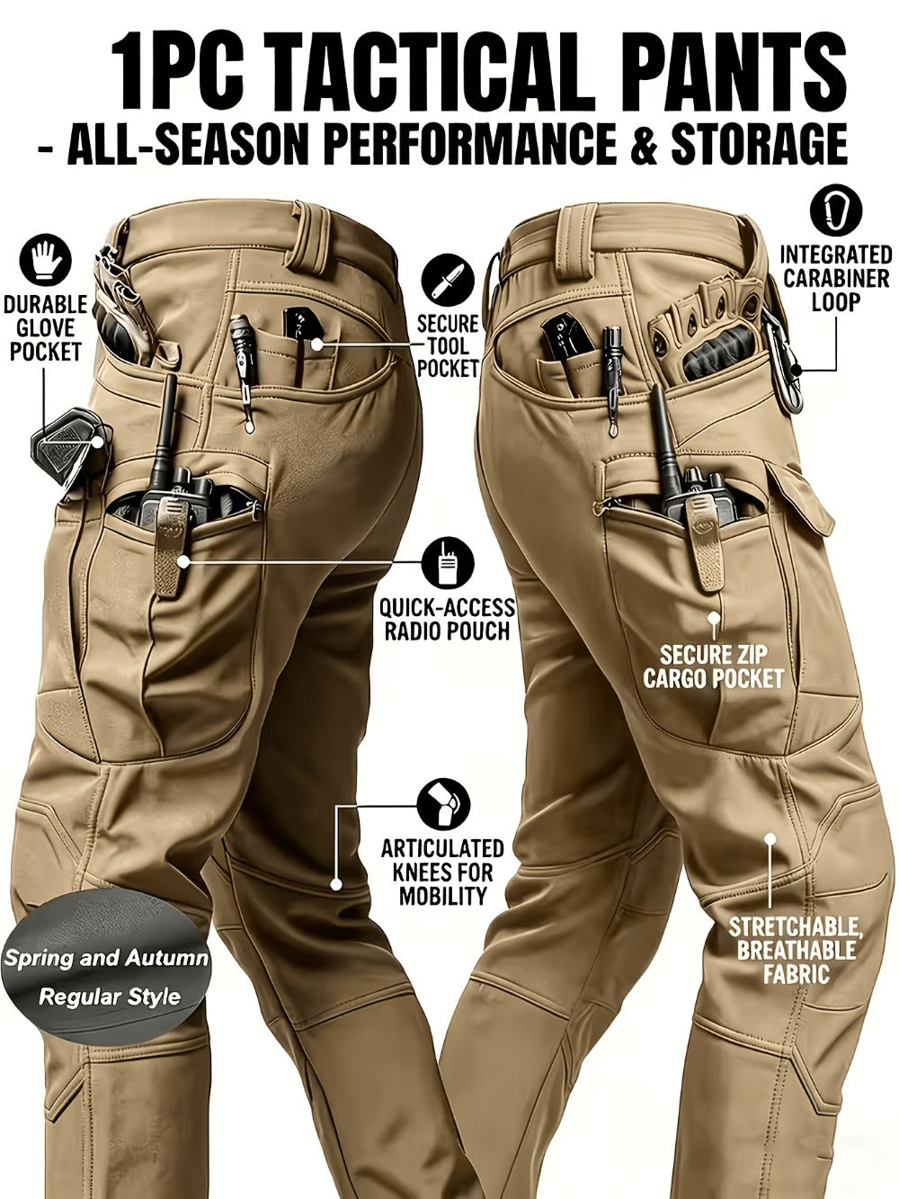 Men's Cargo Pants - Quick Dry With Pockets Weekend Style 426405