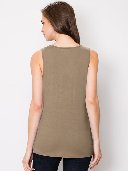 Women's Sleeveless Scoop Neck Loose Fit Tank Top