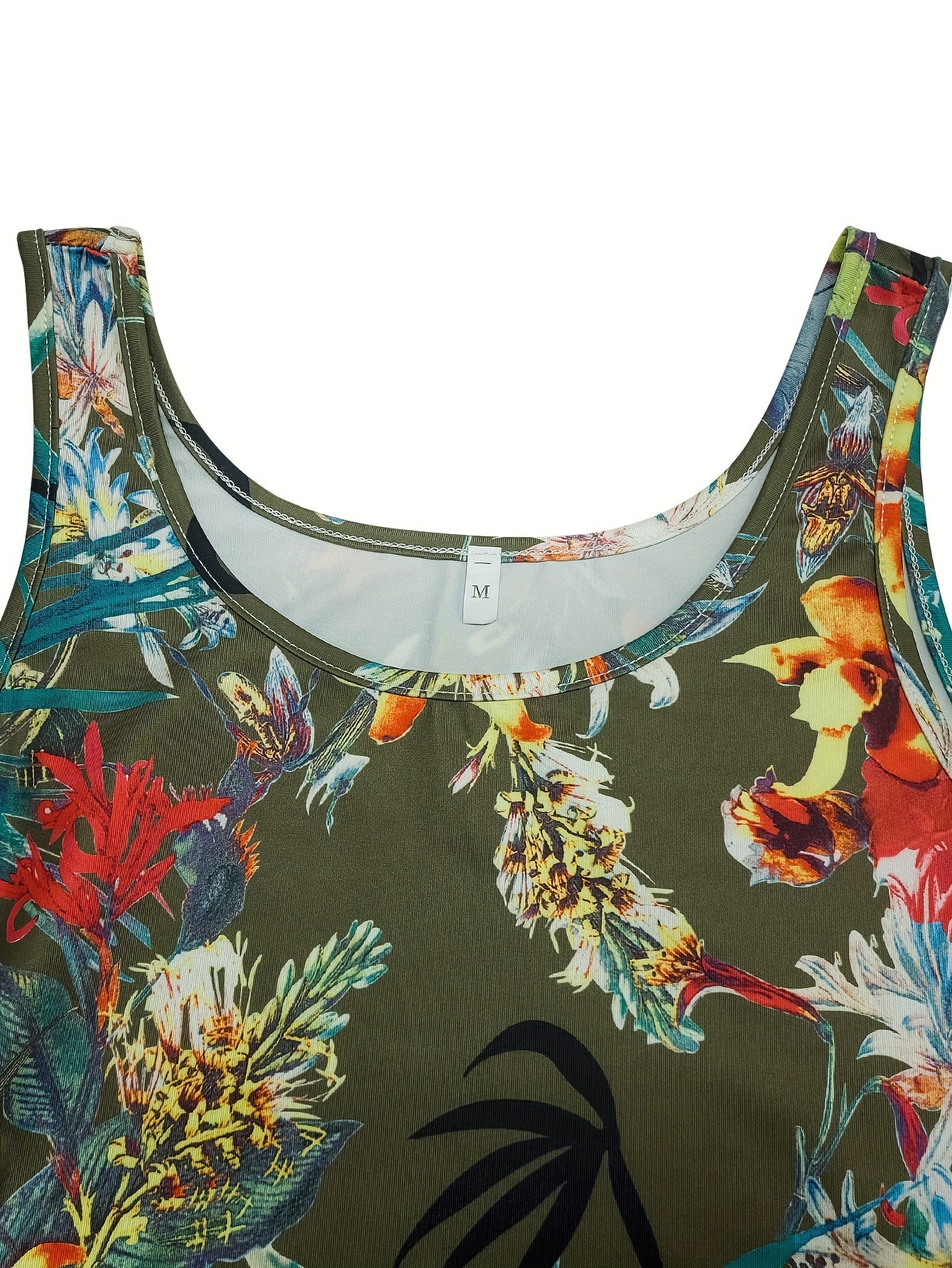 Flirty Floral Print Lace-Up Bodycon Dress - Sleeveless Midi Tank with Adjustable Front Lacing & Round Neck, Stretchy Machine-Washable Fabric for Women, Spring Summer Fall Casual to Semi-Formal Wear