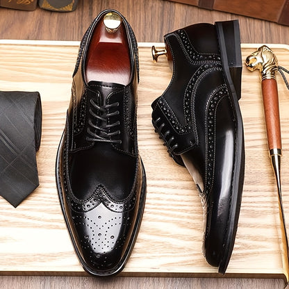 Men's Black Faux Leather Dress - product view 2