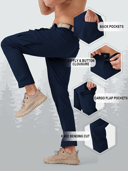 31' Men's Work Pants Cargo Pants Loose Casual Multi Pockets Outdoor Pants Color Block Straight Leg Cargo Pants with 8 Pockets
