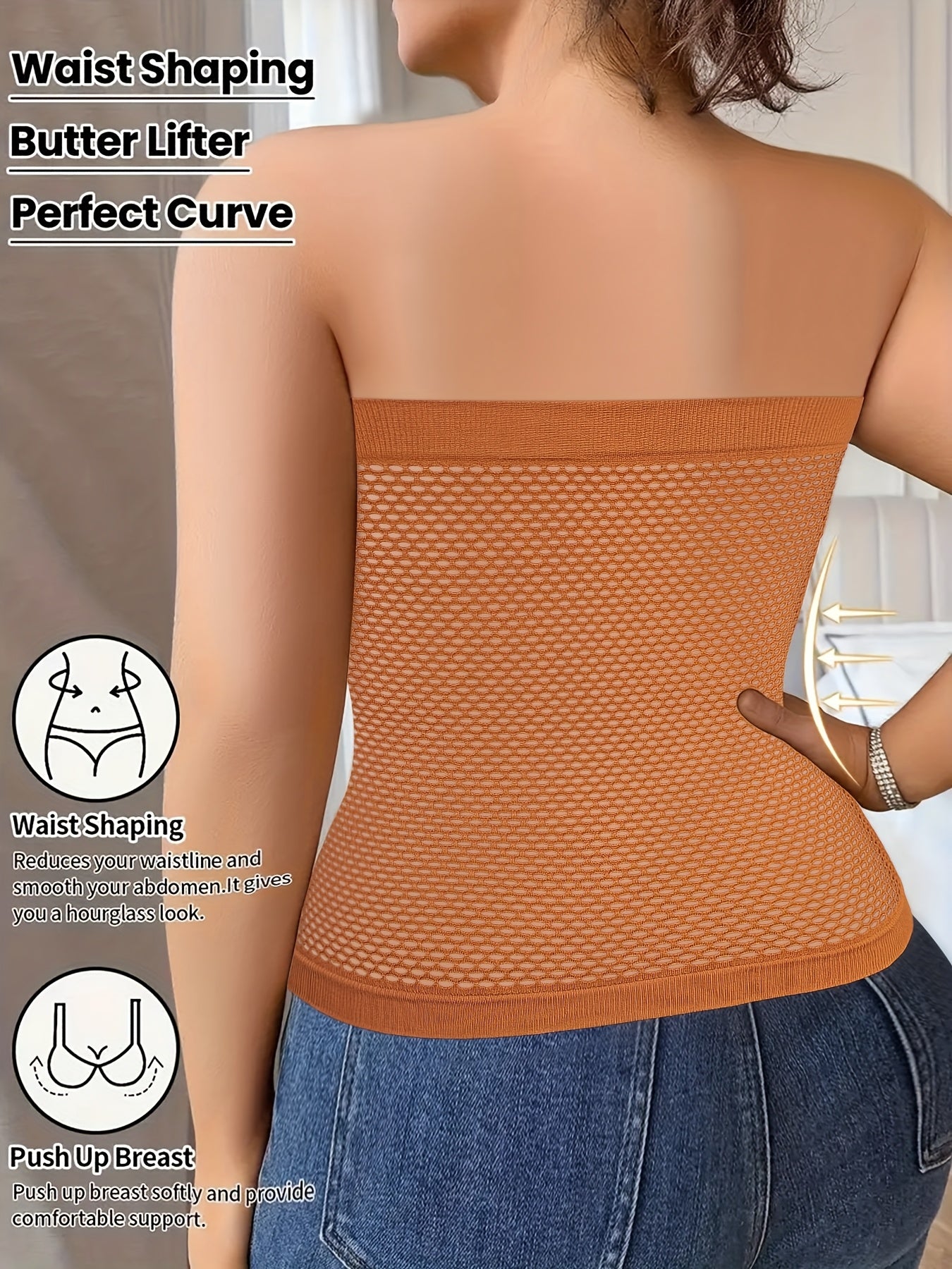 Plus-Size Tummy Control Bodysuit for Women - Comfortable, Breathable Shapewear