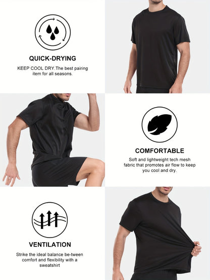 Men's Performance T-Shirt - Crew Neck Short Sleeve 648997