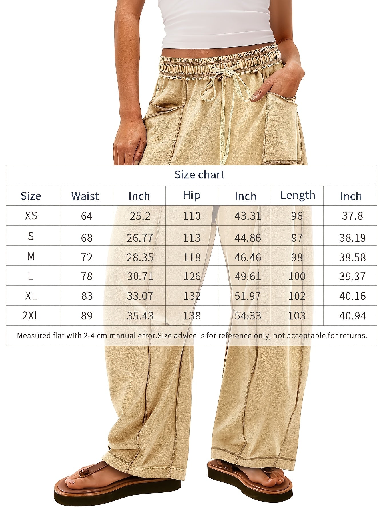 Women'S Loose Wide Leg Pants Casual Summer Wide Leg Pants Drawstring Waist Casual Pants