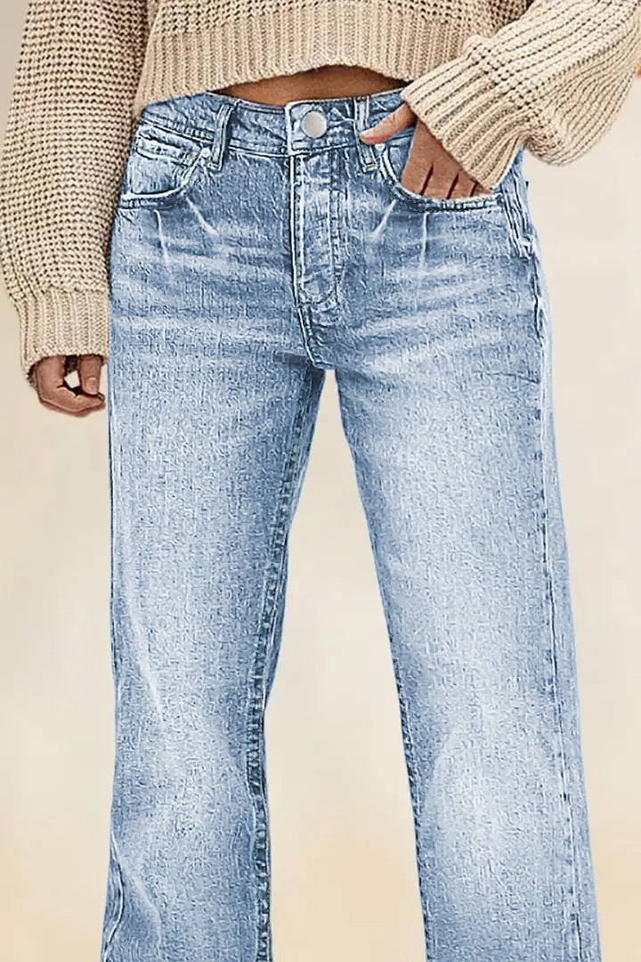 2026 Spring New Vintage High-Waisted Narrow Wide-Leg Jeans, Loose for Commuting, Women's Jeans