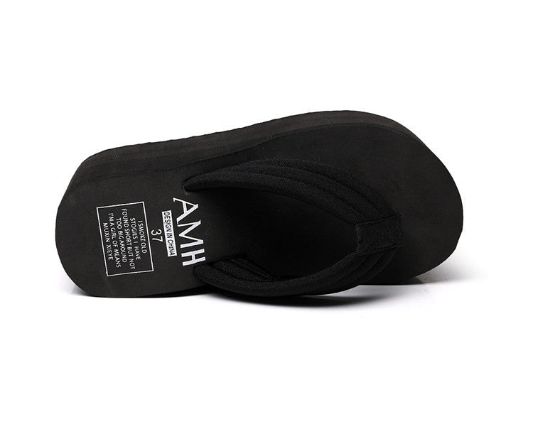 Newest Style Women'S Flip Flops Comfortable Summer Casual Flip Flops Women Slippers Beach Style Non-Slip Thick Sole Wedges Shoes, Women Shoes